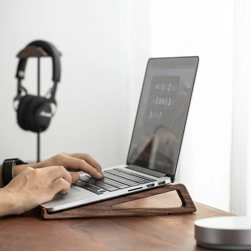Laptop Stand Bamboo - Suporte para laptop HeMu Walnut Wood