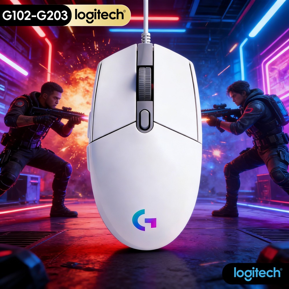 Logitech Mouse G203 - Mouse Original Logitech G203 Prodigy, Iluminação