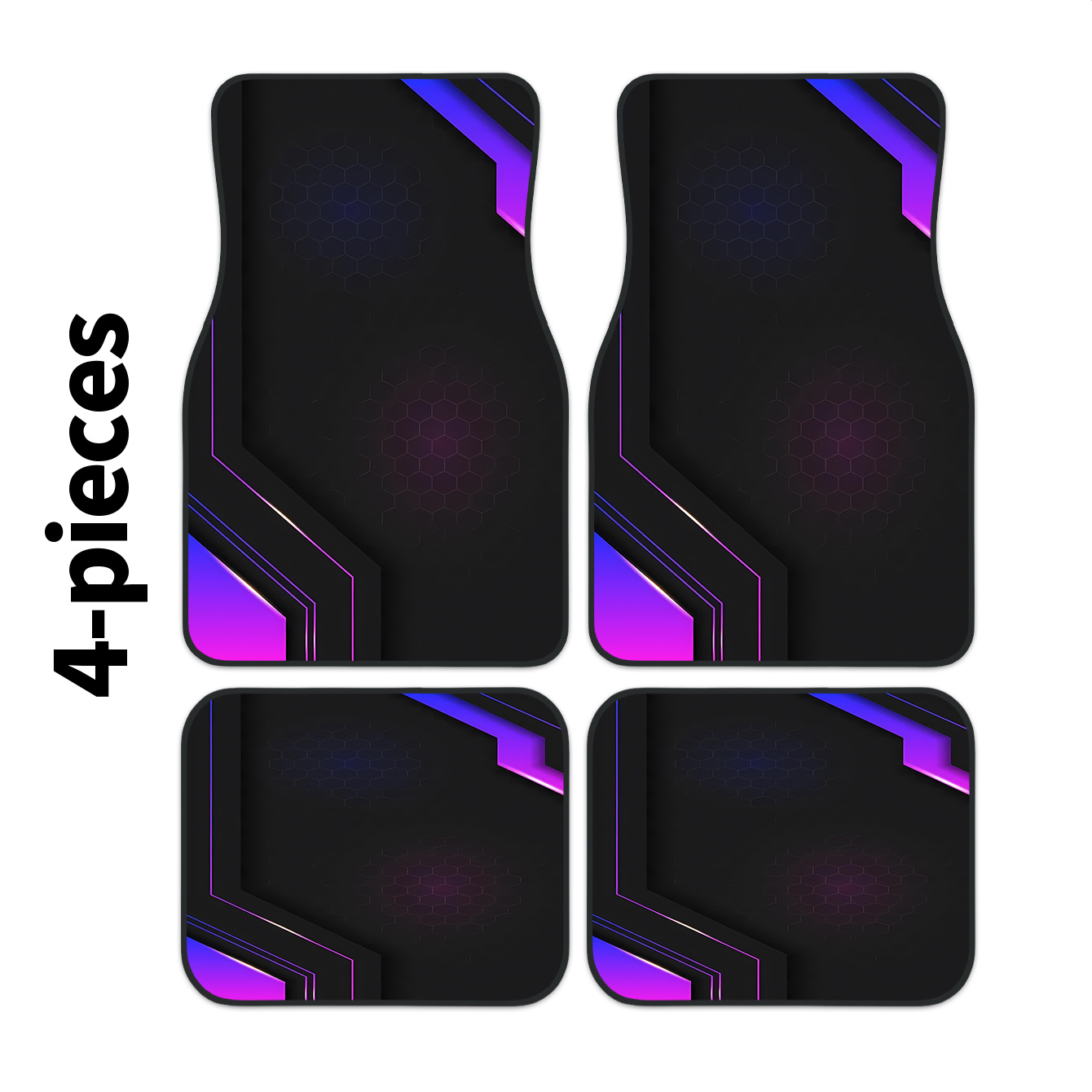 Tech Accessories Luxury - 4 peças de Tapetes de Carro