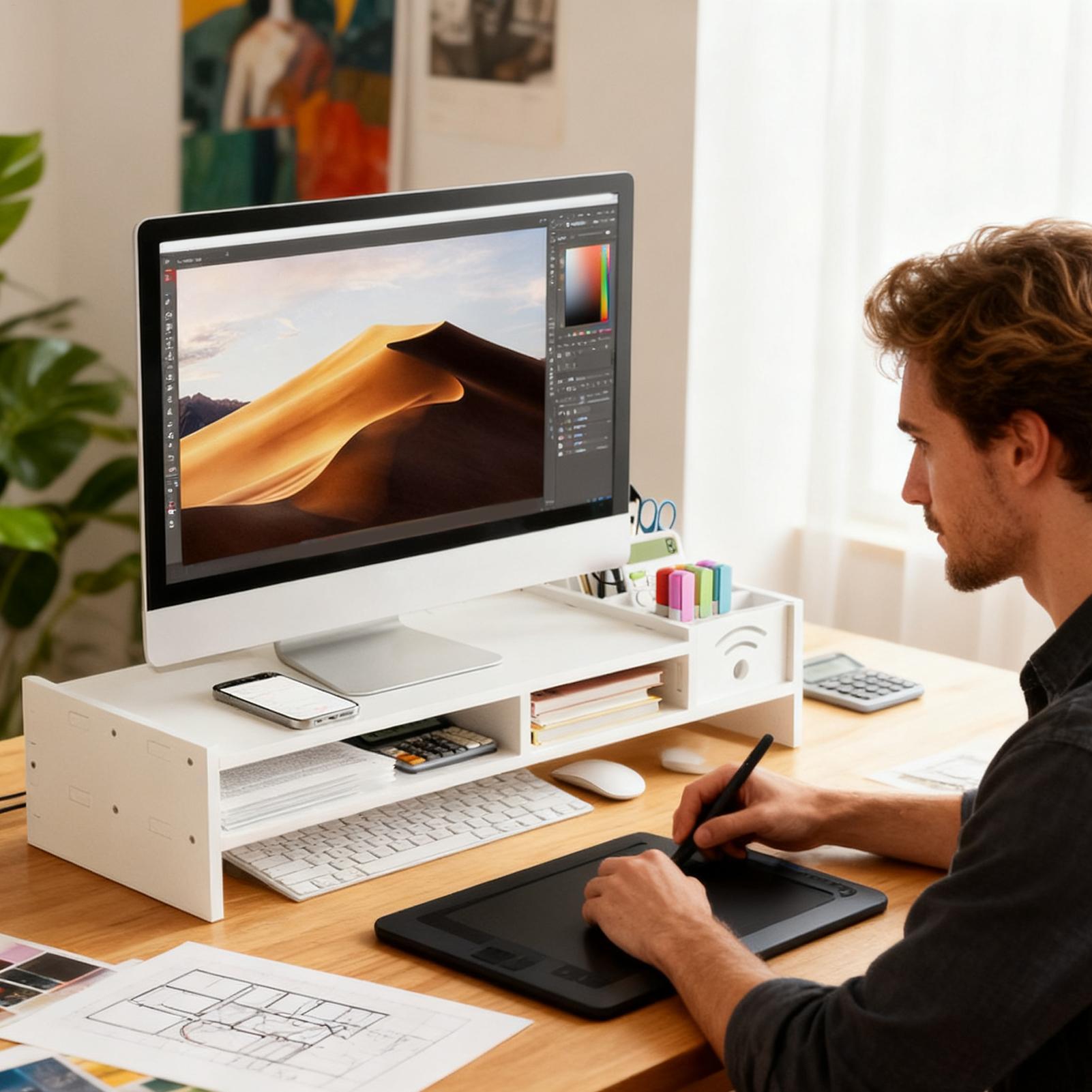 Suporte de Monitor para Mesa,  - Laptop Stand Bamboo avaliação e preço